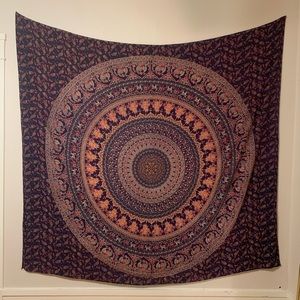 Large Mandala Elephant Tapestry 78”x75”